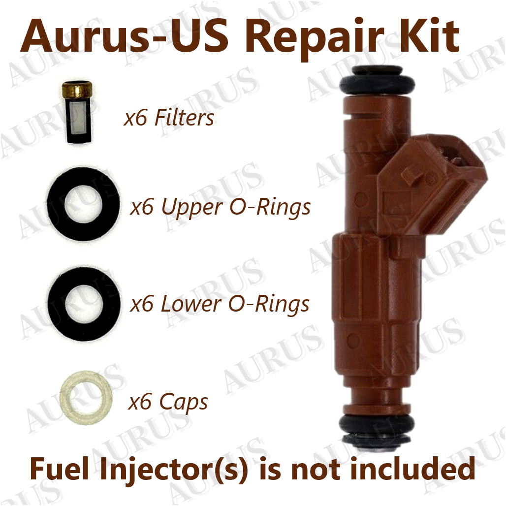 Aurus OEM Set of 6 Fuel Injector Repair Kits for 1999-2005 Volvo S80 XC90 2.8L 2.9L I6 0280155831