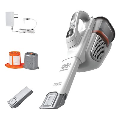 BLACK+DECKER Dustbuster Handheld Vacuum, Cordless, AdvancedClean+, White (HHV...