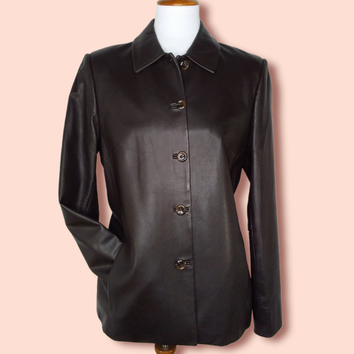 Pendleton Leather Jacket Size Medium Brown Classi… - image 4