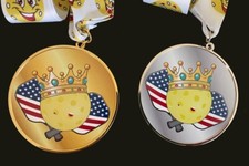 PICKLEBALL AWARD MEDALS GOLD CHAMPIONS SILVER RUNNER-UP AWARD YOUR PICKLEBALL 
