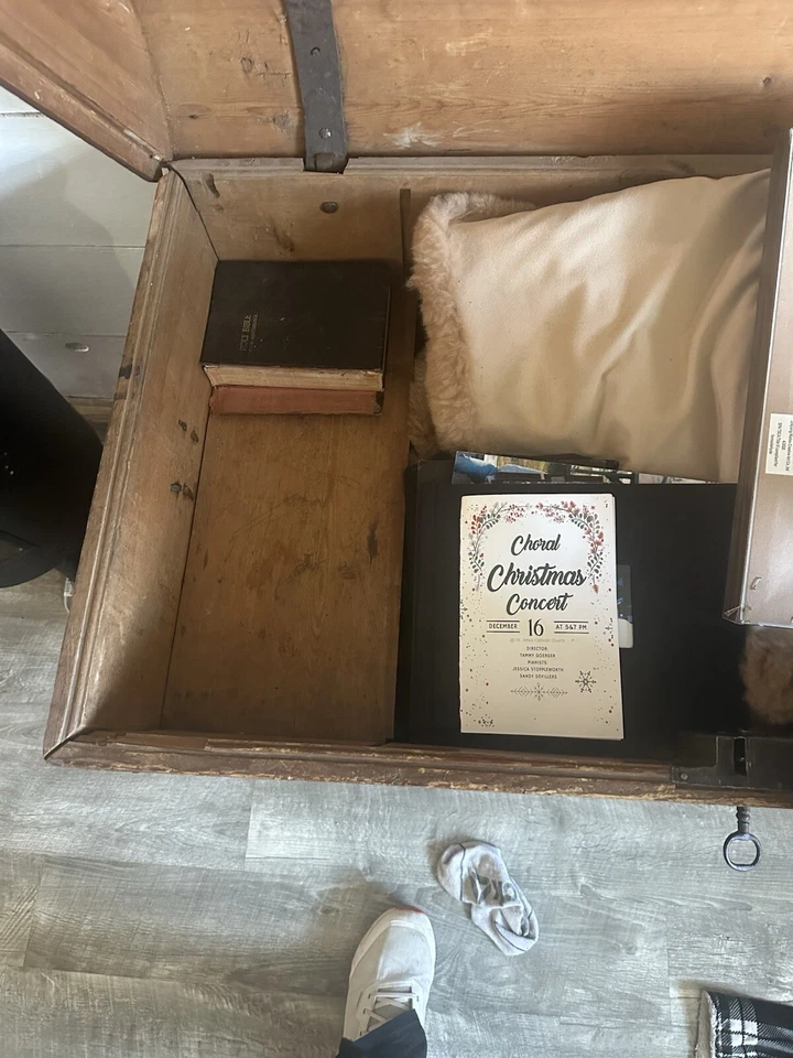 Сундук ручной работы 1861 г. Приехал на корабле, когда моя семья иммигрировала в США - Изображение 3 из 4