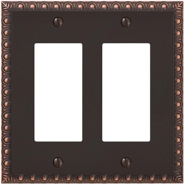 Hampton Bay Wall Plate Switch Cover Electrical 2 Decora Metal Aged