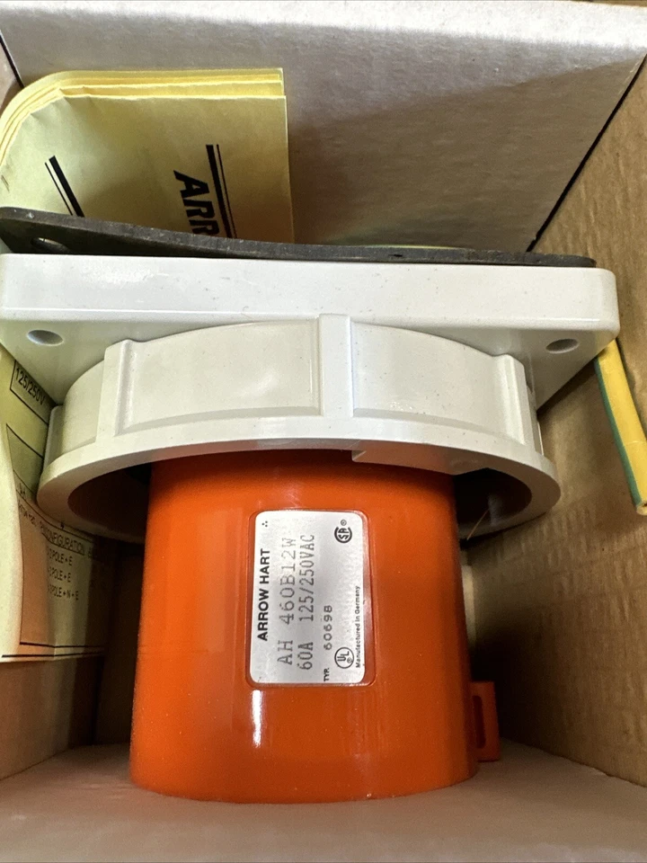 ⚡Eaton Arrow Hart AH460B12W Pin and Sleeve Connector Inlet 60A 125/250V 3P 4W - Image 4 of 4