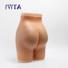 IVITA Silicone Hip Pads Open Crotch Pants Brown S Size Buttocks Hips Enhancer