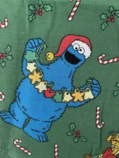 Sesame Street Christmas Fabric Material Cutter 2003 Panel Rare 37” X 45” #b10