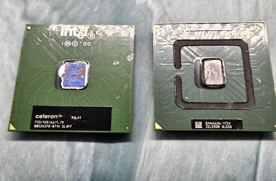 Intel Celeron Lot Of 2 Vintage CPUs For Parts (SL4P7 & SL5XS)