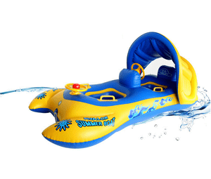 Sun-Canopy Two baby Inflatable boat Float for 2 babies toddler floaties Twins | eBay