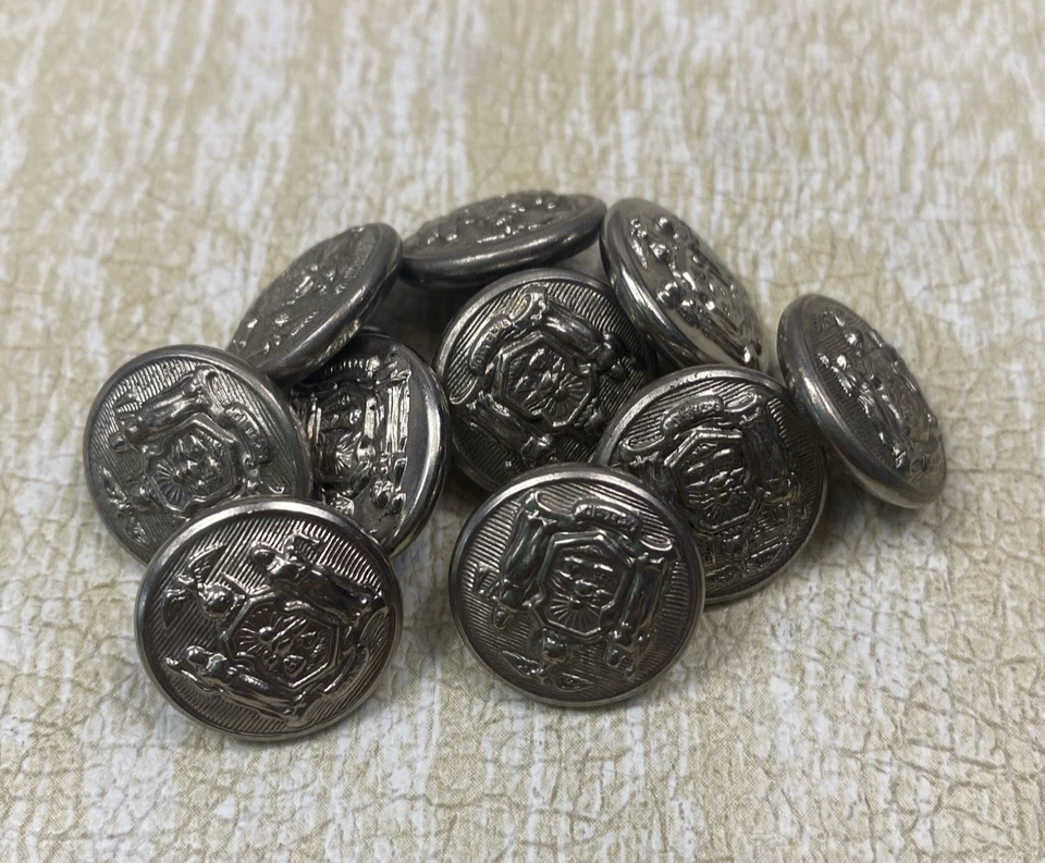 Vintage 45 Various Metal Buttons 36 Waterbury Co Military & 1 Norwegian Reindeer - Image 2 of 4