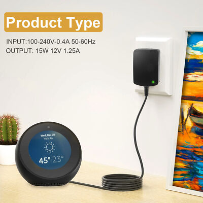 12V 1.25 AMP Power Adapter for Alexa Spot, Echo Dot 3rd, Fire TV