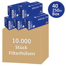 10000 Stück GIZEH Special Tip (40x250) Zigarettenhülsen Filterhülsen Hülsen 