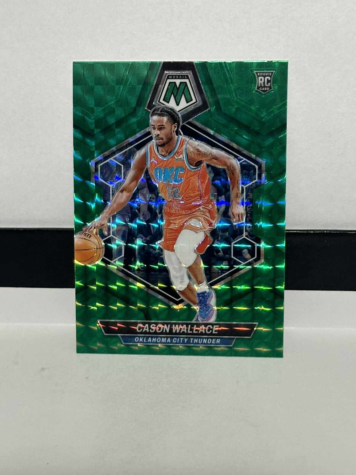 2023-24 Panini Mosaic Basketball Green Mosaic Prizm Cason Wallace RC OKC No. 218