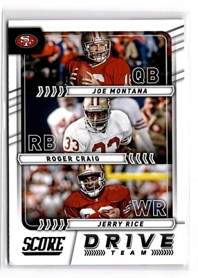 2017 Panini  Score Drive Team Jerry Rice, Joe Montana, Roger Craig #17 49ers