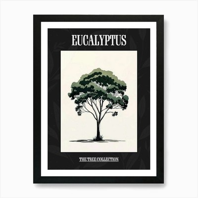 Eukalyptusbaum Pixel Illustration gerahmt Wandbild Poster Leinwanddruck Bild