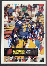 1994 Superior Rookies Larry Allen Auto #69 /5000 Cowboys HOF Rookie Card. rookie card picture