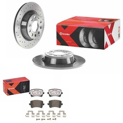 brembo SPORT BREMSSCHEIBEN + XTRA BELÄGE HINTEN passend für VW PASSAT 3C B7 B6