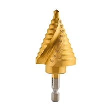 NEIKO 10174A Quick Change Spiral Grooved Step Drill Bit | 10 Sizes in One-1/4