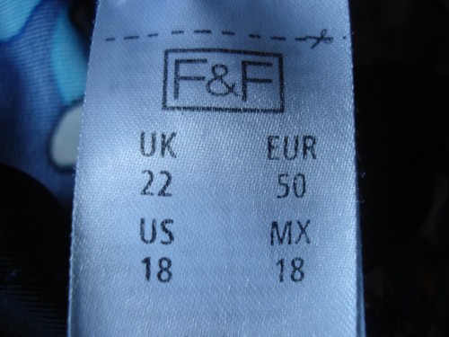 F&F BLUE FLORAL POLY/ELASTANE BUTTON PULLOVER TUNIC UK 22 - Picture 10 of 11
