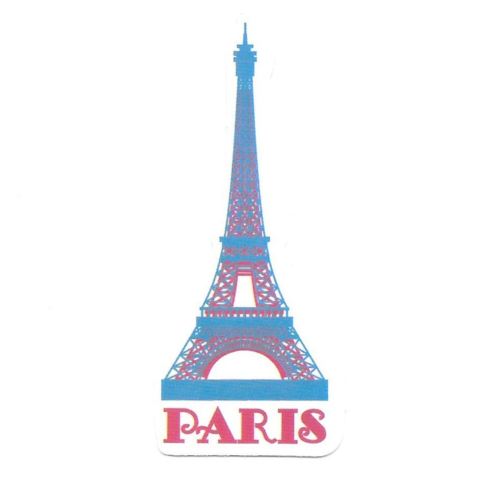 European Travel Souvenir Pink Blue Decal