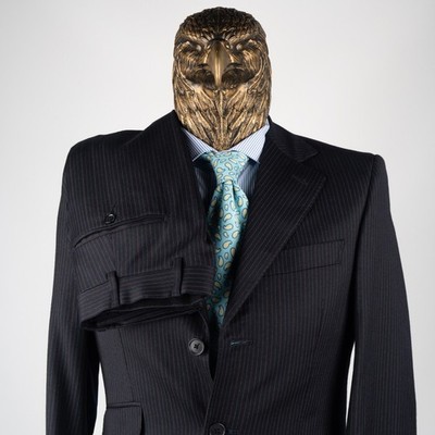 NWT $3350 Patrick Hellmann Super 100'S Striped Suit Midnight Blue 34US/44IT