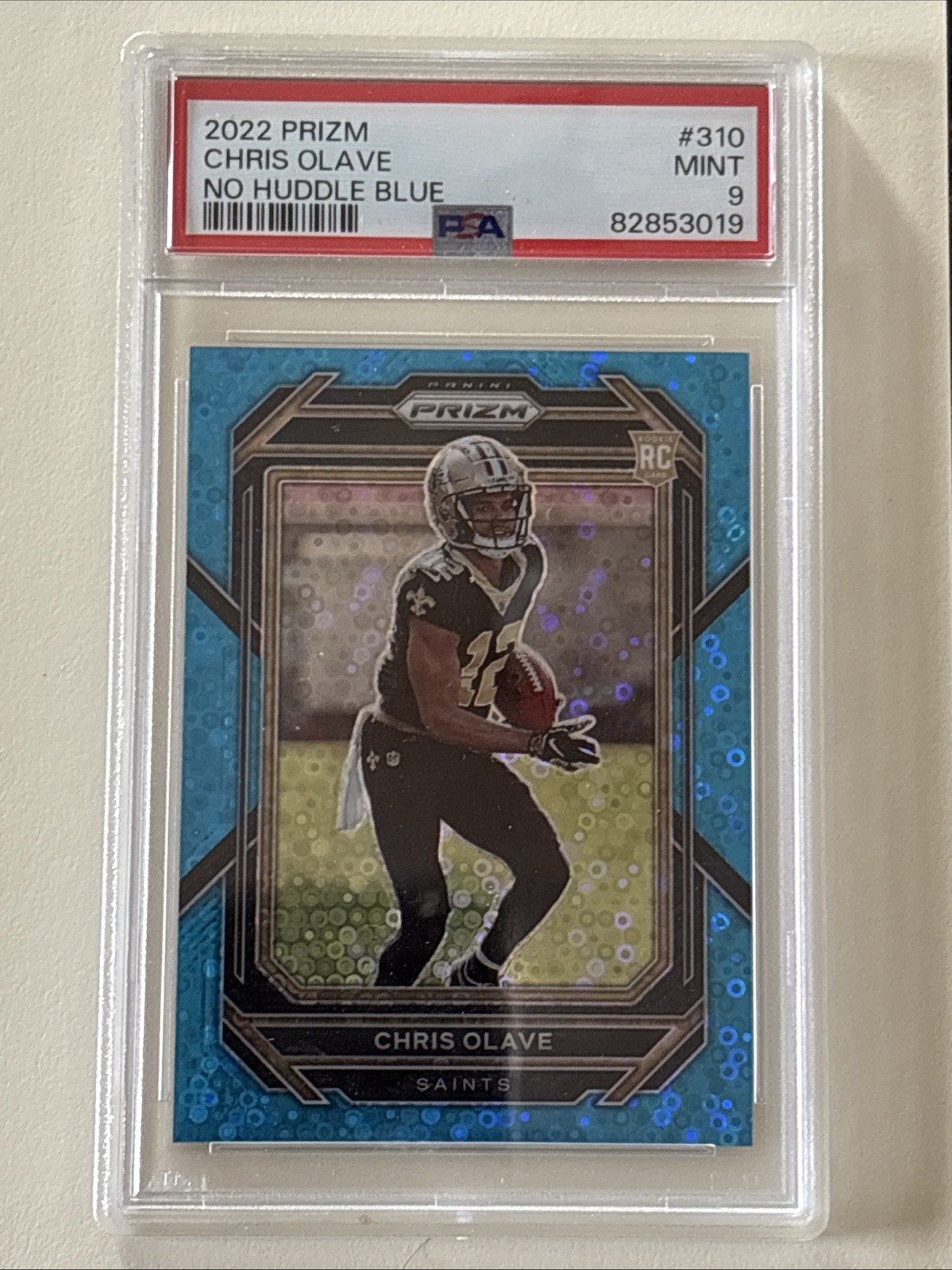 2022 Panini Prizm - Rookies Chris Olave #310 No Huddle Blue Prizm /79 (RC)