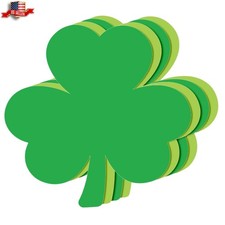 50 Pcs St. Patrick's Day Shamrock Cutouts Irish Cut-Outs Green Clover Cardboard