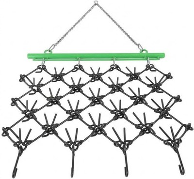 4x4 ft ATV Drag Chain Harrow with 3/8'' Tines, Tow Behind Pasture Leveling Harrow