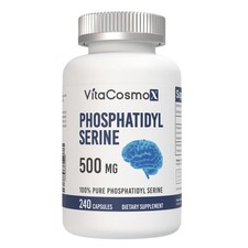 Phosphatidylserine, 500 mg, 240 Veggie Capsules, 120 Servings, Gluten Free, N...