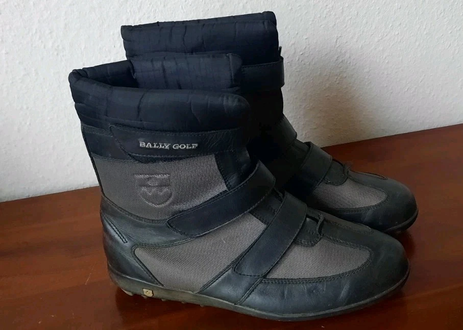 ⛳️ Golf Schuhe Stiefel BALLY GOLF Klett Reißverschluss Gr.41 Schwarz Grau  - Bild 3 von 4