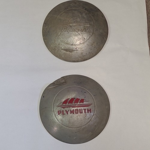 Plymouth Vintage Hubcaps Set of 2 Collectible Automobilia