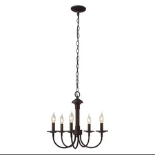 5-Light Oil Rubbed Bronze Candle Farmhouse Chandelier 1005-605-223 NEW