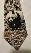 Endangered Species Mens Necktie Panda Bear U.S.A. Imported Silk-E