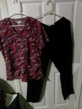 Scrubaid Scrub Patterened Top Large GT Performance Pants Black Large