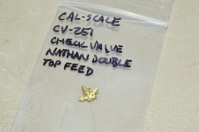 #ad HO scale steam locomotive PARTS Cal Scale CV 251 boiler check valve Nathan top $3.00