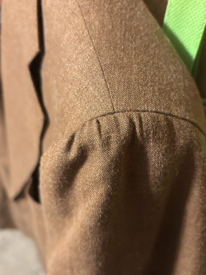 Blazer Abrigo Deportivo Suit Supply Personalizado Lana Seda Lino 46s Marrón Tabaco  Foto 4 de 4