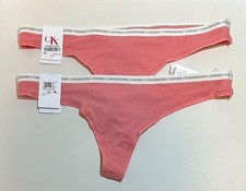 NUEVO CON ETIQUETAS 2 Calvin Klein CK One Algodón Tanga Ropa Interior Bragas QD3783 Talla Pequeña