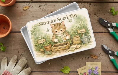 Personalisierte Saatgut Vorratsdose | Geschenk mit individuellem Namen | Geschenk für Gartenliebhaber