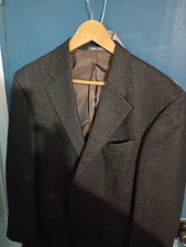 Vintage Oscar de la Renta Signature Men's Wool Sport Coat 41R Gray Houndstooth