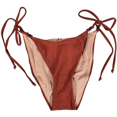 J. Crew Curved-waist cheeky string bikini bottom with beads S NWT