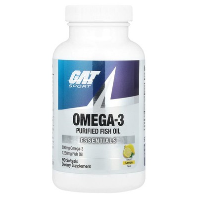 2 X GAT, Sport, Omega-3, Natural Lemon, 90 Softgels