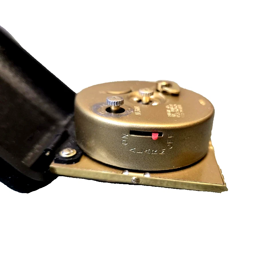 Equity Vintage Travel Alarm Clock Wind Up Fold Up Style in Black Case - Works - Image 4 of 4