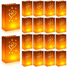 100 Pcs White Luminary Bags Bulk Valentine's Day Luminary Lantern Candle Bag ...