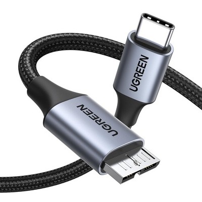 UGREEN 10 Gbps Micro B to USB C Hard Drive Cables, 1.5FT C 1.5 FT, Grey 
