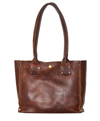 Urban Guerilla Tote 63 UG63 Rust Brown Full Grain Leather Bag Purse Handbag