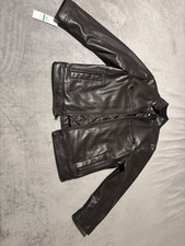 Calvin Klein Mens Brown Leather Bomber Jacket...