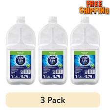 3 pack Pure Life Distilled Water, 1 Gallon, Single Plastic Jug-free shipping