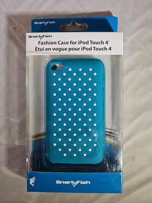 For Apple iPod Touch 4th Gen Case Aqua Blue And White Polka Dot Silicone Rubber