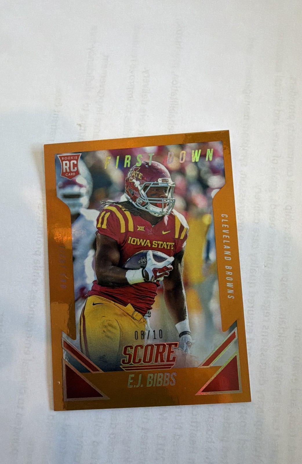 2015 Score - Rookie E.J. Bibbs #401 First Down /10 (RC)