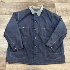 Vintage Oshkosh BGosh Blanket Lined Chore Coat Denim Workwear Jacket Men's XXL