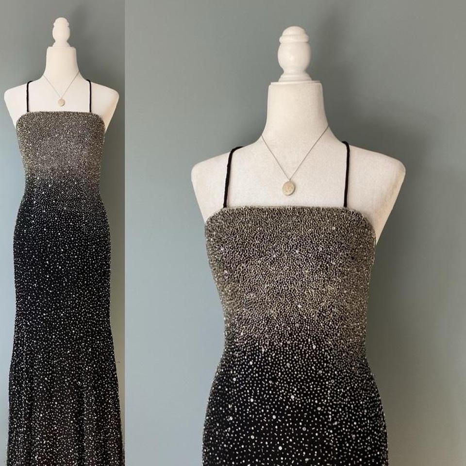Vintage Black 90s Fairycore Whimsygoth Beaded Dress Size S M Prom Gown |  eBay