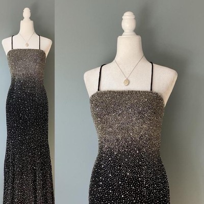 ebay beaded dress Vintage Black 90s Fairycore Whimsygoth Size S M Prom Gown Color:BLACK AND WHITE venngroup:Cerita Guitar Tab Long Cool